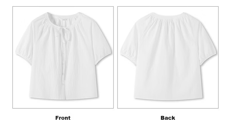 TonLion 2026 Summer New Women's Short Sleeve Shirt Round Neck Sweet Niche Design Puff Sleeve Beautiful Top 18