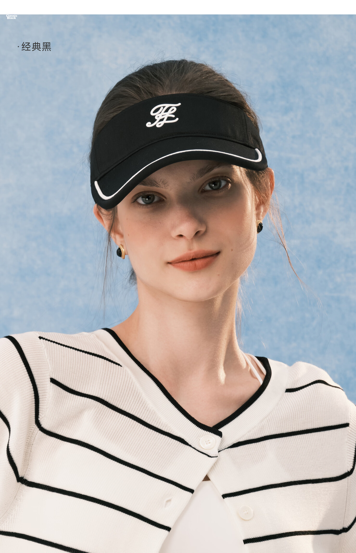 ELLE Women's Sun Protection Open-Top Cap Summer Outdoor Sports Running Tennis Badminton UV Protection Visor with Hair Tie 20
