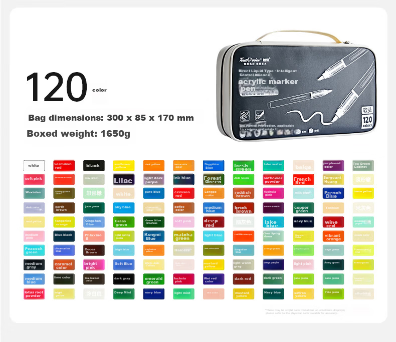 Touchcolor Direct Ink Soft Tip Acrylic Marker 48 Colors Smart Ink Control Safe Non-Toxic Children's Watercolor Pen Student Art Drawing Colored Pen Birthday Gift for Boys and Girls 17