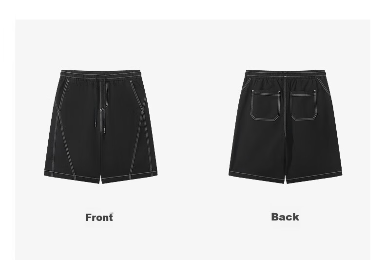 CABBEEN Color-Block Stitching Design Men's Casual Skin-Friendly Comfortable Summer 2026 Cool Denim Casual Shorts 19