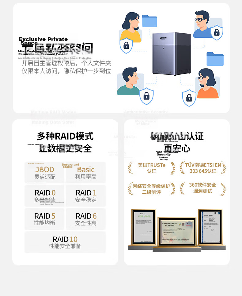 UGREEN Private Cloud DH4300Plus 8GB Version 16TB Four-Bay NAS Smart Home Storage Personal Cloud Hard Drive Network Server Mobile NFC Connection AI Photo Album Tablet Expansio 13
