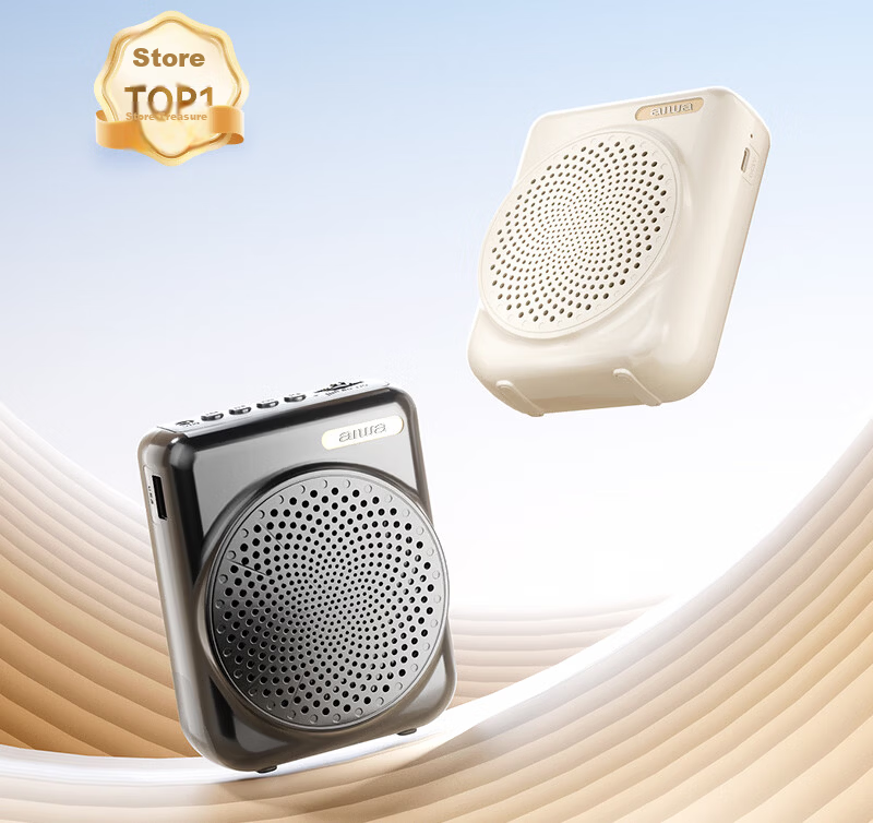 Aiwa AS-1 Little Bee Amplifier Teacher Bluetooth Speaker Long Battery Life Portable Outdoor Tour Guide Waist-mounted Microphone Black Headset Version 3