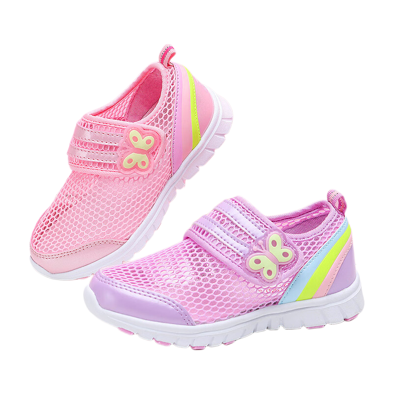 Barbie Children's Shoes, Summer Kids' Sneakers, Girls' Breathable Mesh Shoes, Casual Sports Shoes DA5506, Light Purple, Size 34