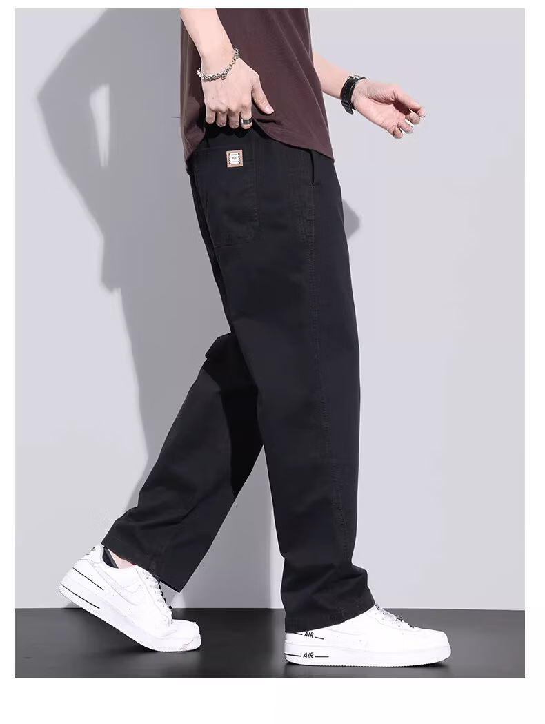 Playboy Pure Cotton Casual Pants Men Summer Thin Loose Straight Cargo Pants Trendy Brand Versatile New Sports Wide-Leg Trousers 26
