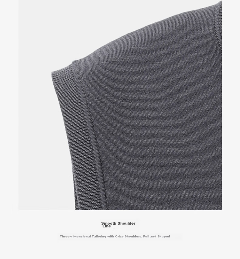 Goldlion Wool Blend 25 Autumn Winter Vest Warm V-Neck Pullover Sweater Men Dark Gray 2XL 17