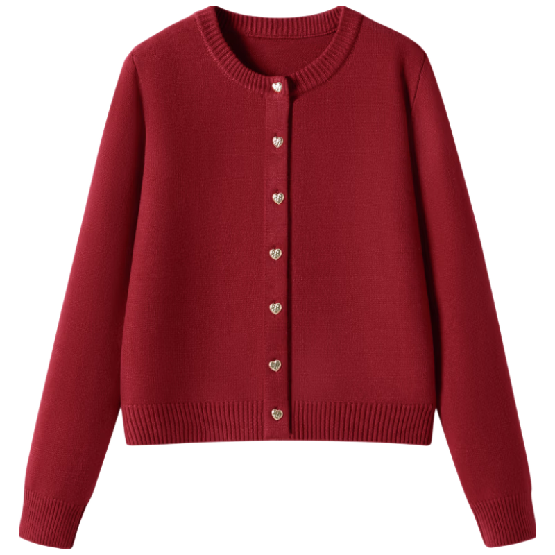 TonLion Women's Sweater Knitted Cardigan Autumn Winter New Faux Cashmere Warm Soft Short Slim Top