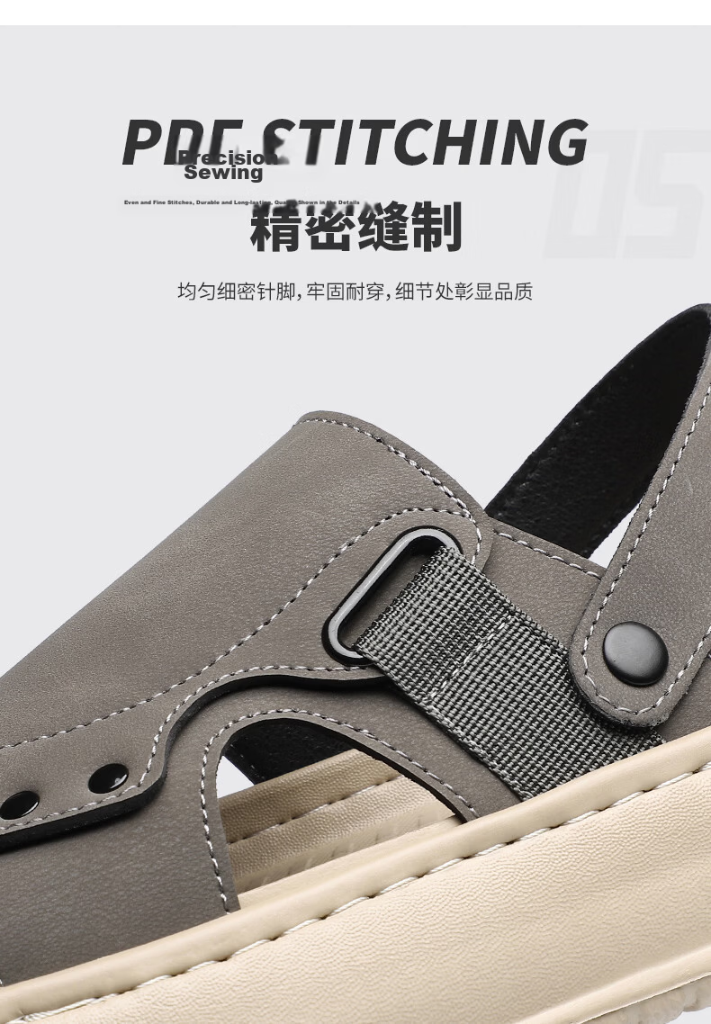 MEXICAN Spring Summer New Men's Leather Sandals Beach Shoes Dual-Wear Breathable Green 40 8