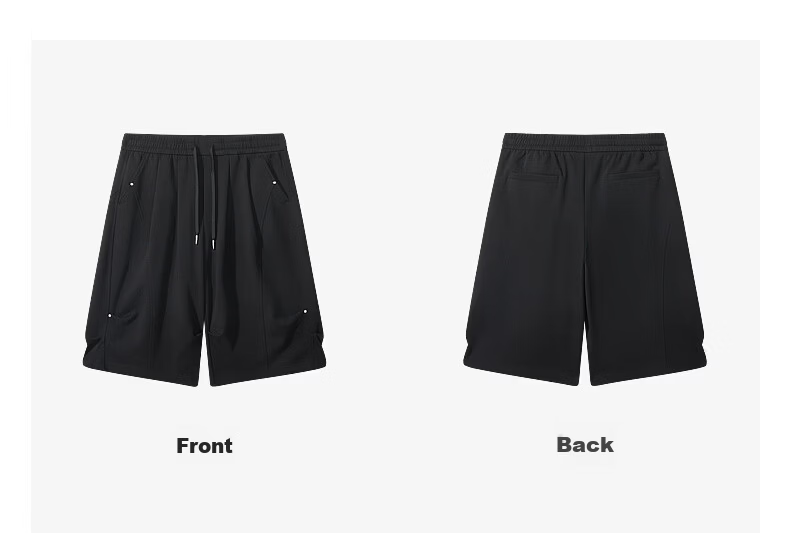 CABBEEN 285G Air Layer Men's Seven-Point Paratrooper Shorts with Studded Decoration Design 2026 Summer Knit Shorts 19