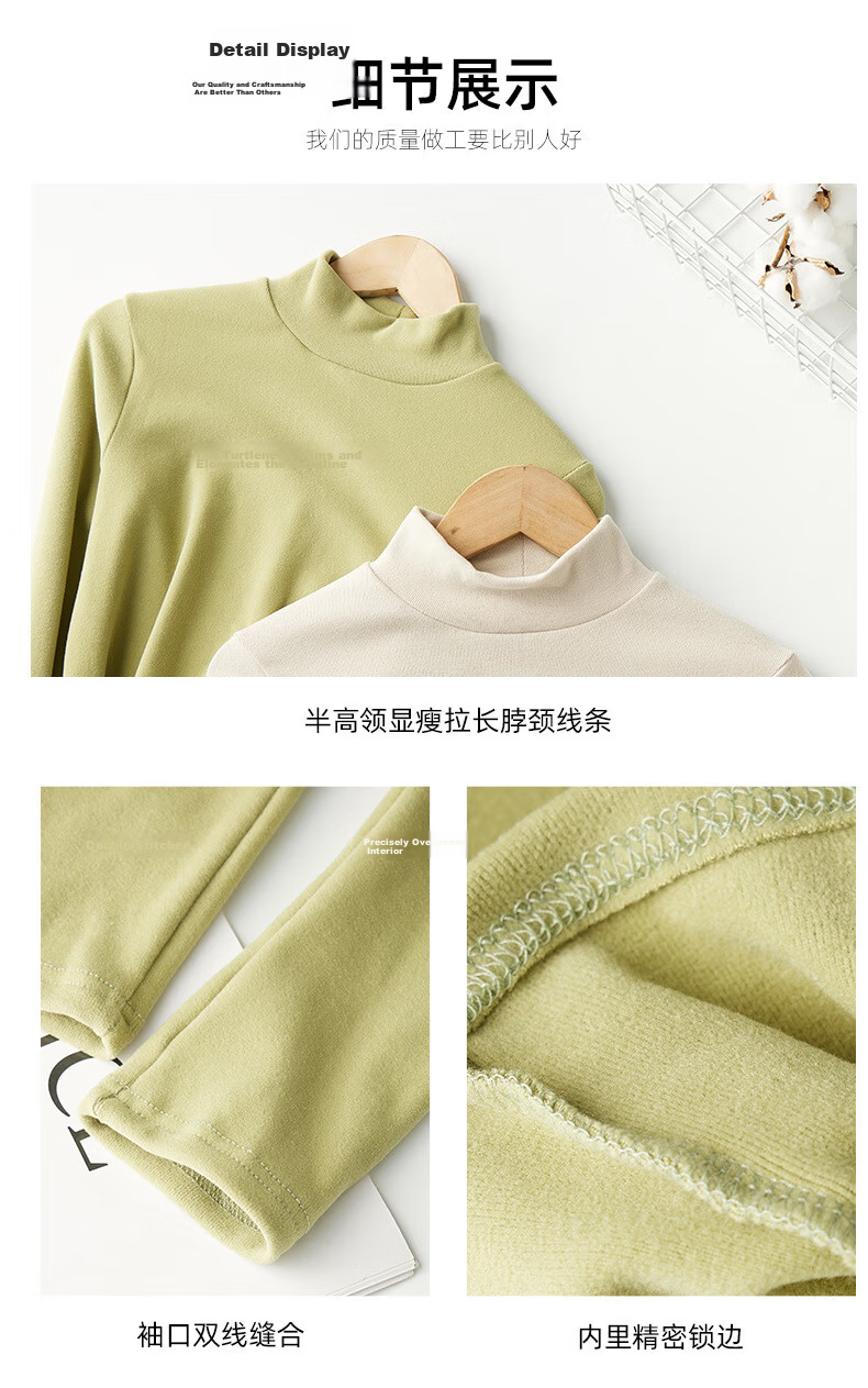 LangSha Women's Thermal Fleece Turtleneck Base Layer Top Autumn Winter Slim Fit Warm Shirt New Innerwear 8