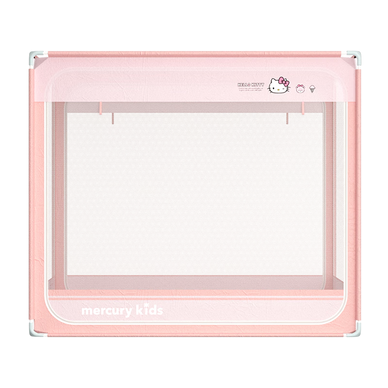MERCURY Kids Cute Heart KT Baby Anti-Fall Mosquito Net 1.8x2m Home Use 180cm×200cm×170cm Thickened Frame