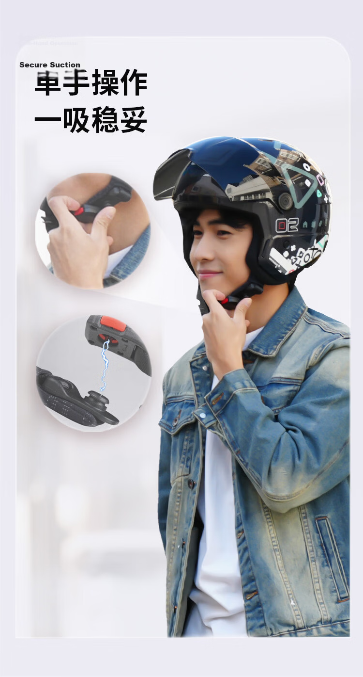 RYMIC Motorcycle Helmet Four-Season Universal Electric Vehicle 3C Certified Unisex Three-Quarter Helmet NE02 Pearl White XL 6