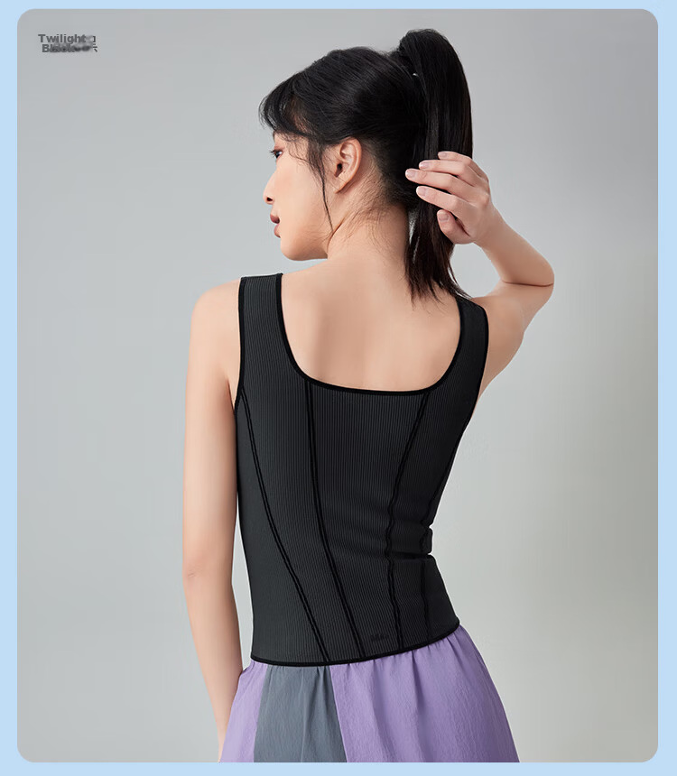 Beneunder 5D Vest Strap Bra Women's Inner Wear Outer Wear Spring Summer Back Shaping Yoga Black S 28