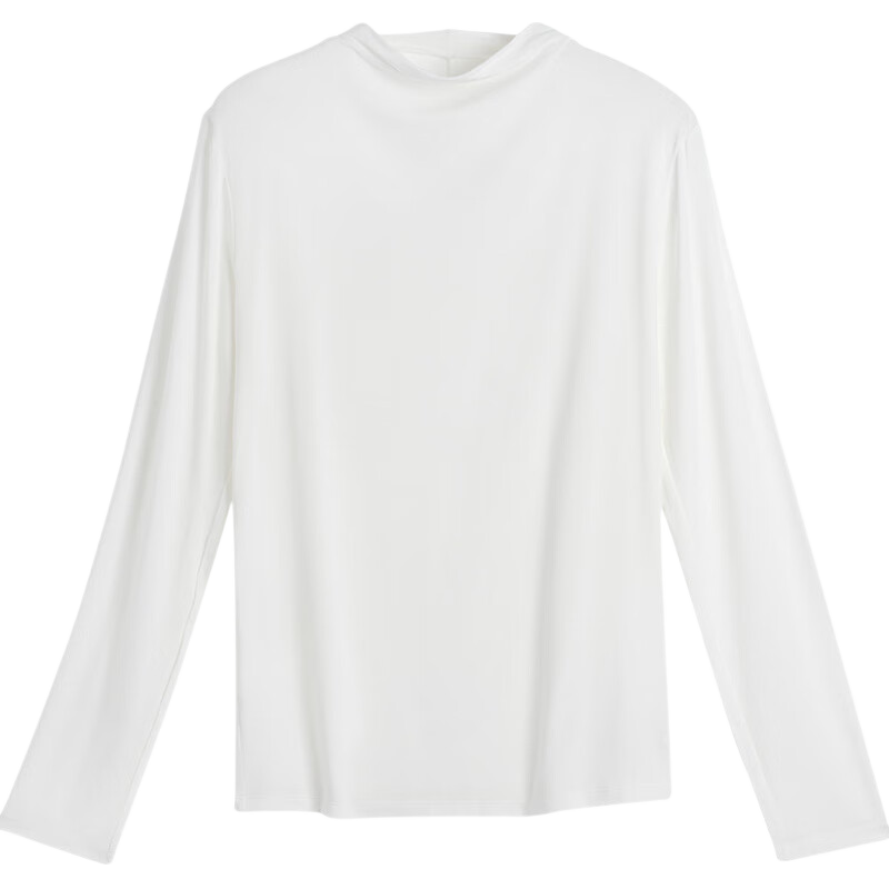 Ubras New Small Milk Skin Small Stand Collar Base Layer Women's Autumn Undershirt, Inner Layer Thermal Underwear, Pure White, XL