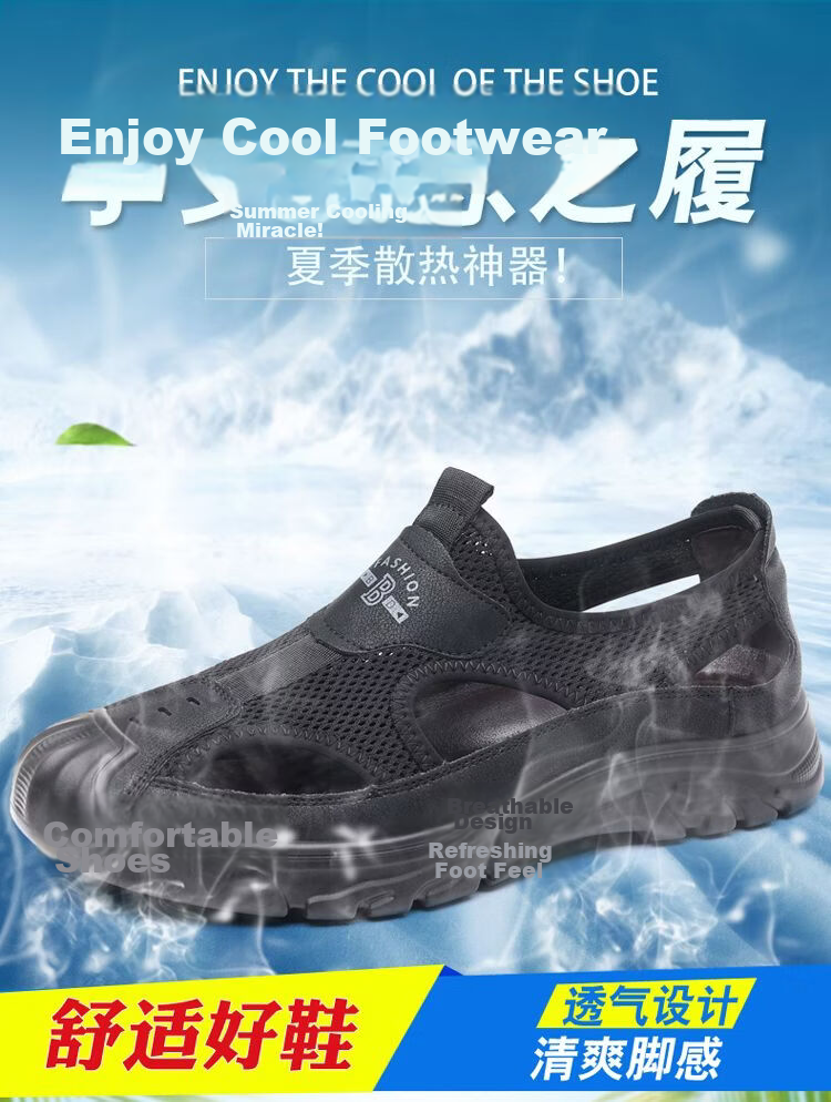 Jingzhenlianggong New Casual Sandals High-Quality Ultra-Soft Men's Breathable Sandals Wear-Resistant Non-Slip Dark Brown [Water-Resistant] Size 41 2