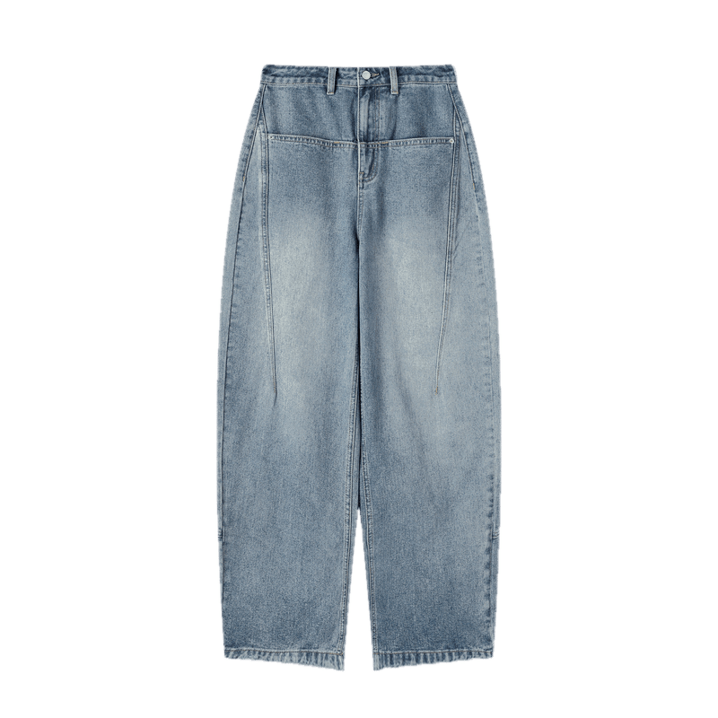 TonLion 2026 Spring Women's Split Denim Pants Medium Denim Blue 25