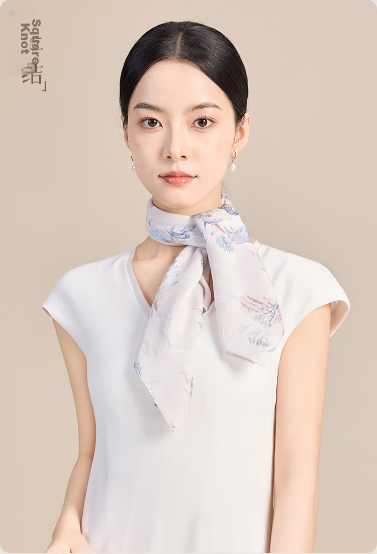 JIUMU 100% Mulberry Silk Scarf Square Shawl for Women Birthday Gift Box for Mom Dragon Boat Festival 8