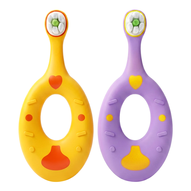 ApaCare Children's Toothbrush 1-3 Years Ultra Soft Bristles Fluoride Antibacterial Anti-Cavity Baby Toothbrush 2-Pack