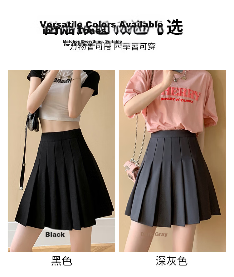 Free Style Pocket Pleated Skirt for Women Petite High Waist Anti-Exposure Blazer Mini Skirt 2026 New Summer Bodycon Skirt 10