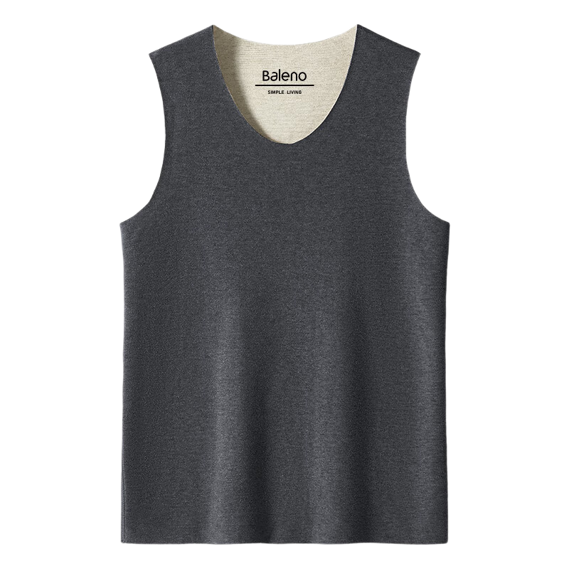 Baleno Wool Silk Men's Vest Winter Heat Retention Warm Breathable Skin-Friendly Youth Basic Solid Color Sleeveless Jacket