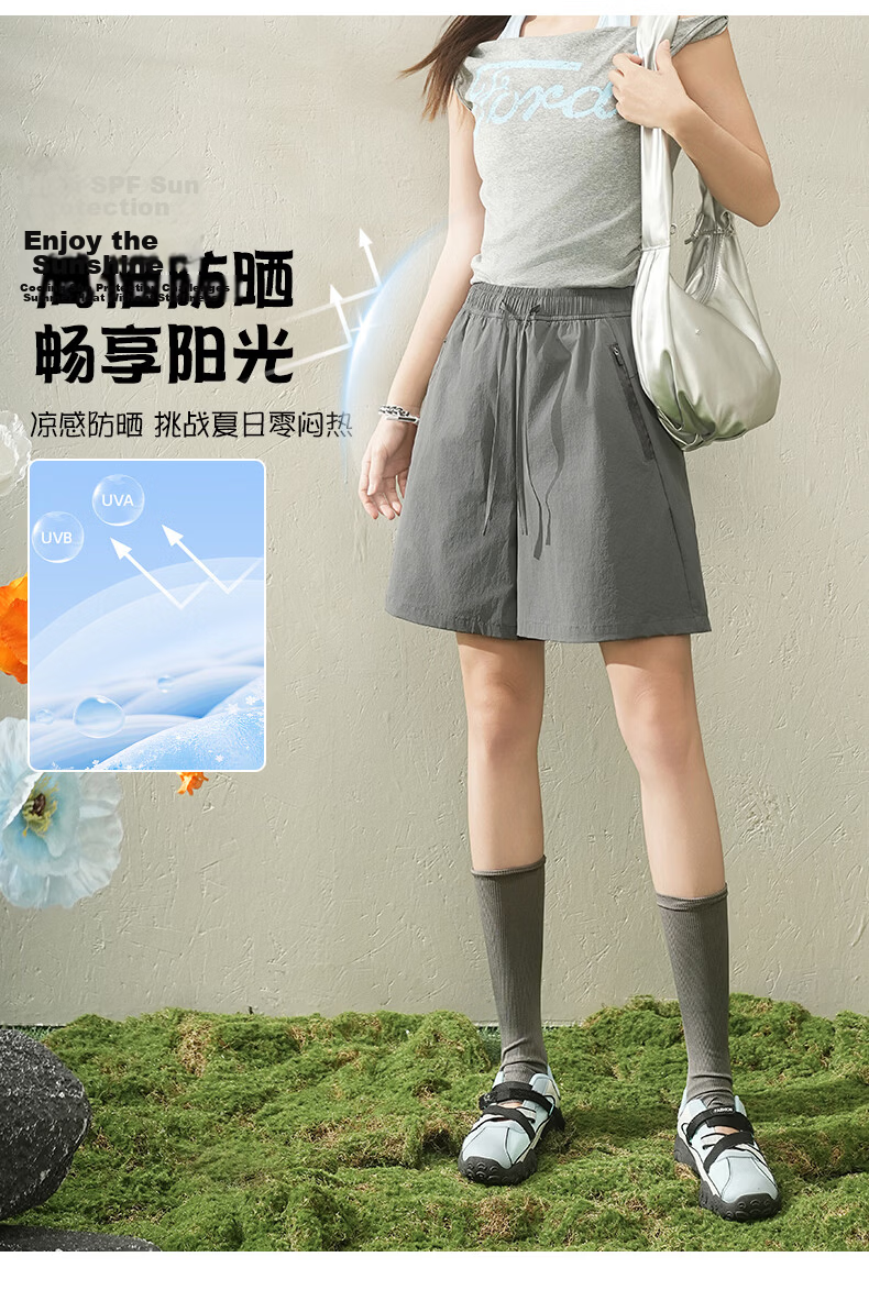 Borui Quick-Dry Lightweight Women's Shorts Summer 2026 New Small Size Sweat-Absorbing Breathable Cargo Shorts Black L 4
