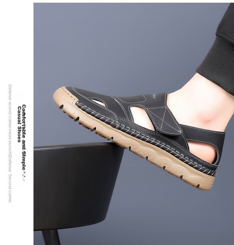 Jingzhenlianggong New Casual Sandals High-Grade Ultra-Soft Men's Breathable Sandals Wear-Resistant Non-Slip Yellow [Classic Model] Size 42 23