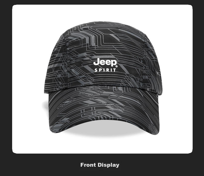 JEEP Men's Baseball Cap Duckbill Fashion Versatile Outdoor Sports Casual Hiking Hat A0297 Light Gray 9