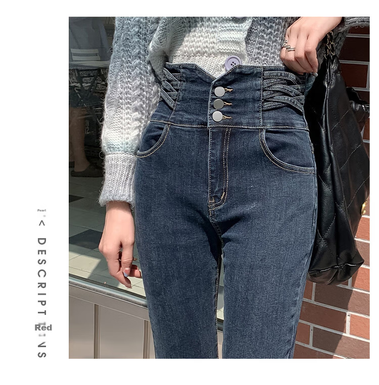 Jeanswest Women's High-Waist Jeans 2026 Spring Summer Simple Commuting Slim Fit Versatile Wide-Leg Straight Pants White S 20