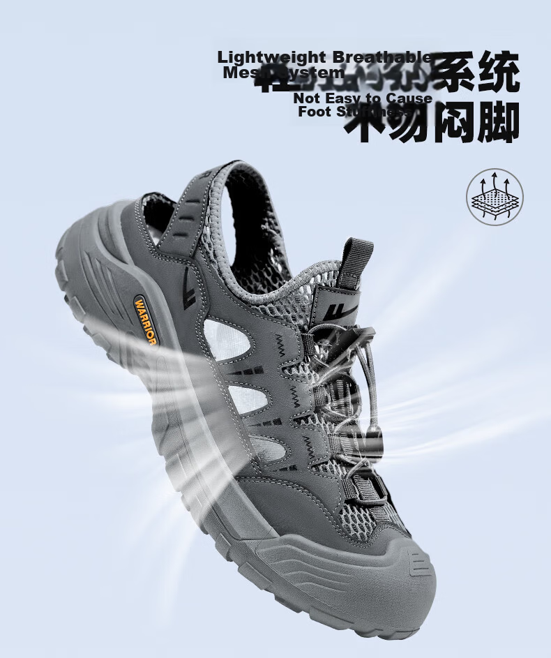 Warrior Men's Stream Hiking Shoes 2026 New Breathable Closed-Toe Sports Sand Beach Clogs 1244 Black Size 41 5