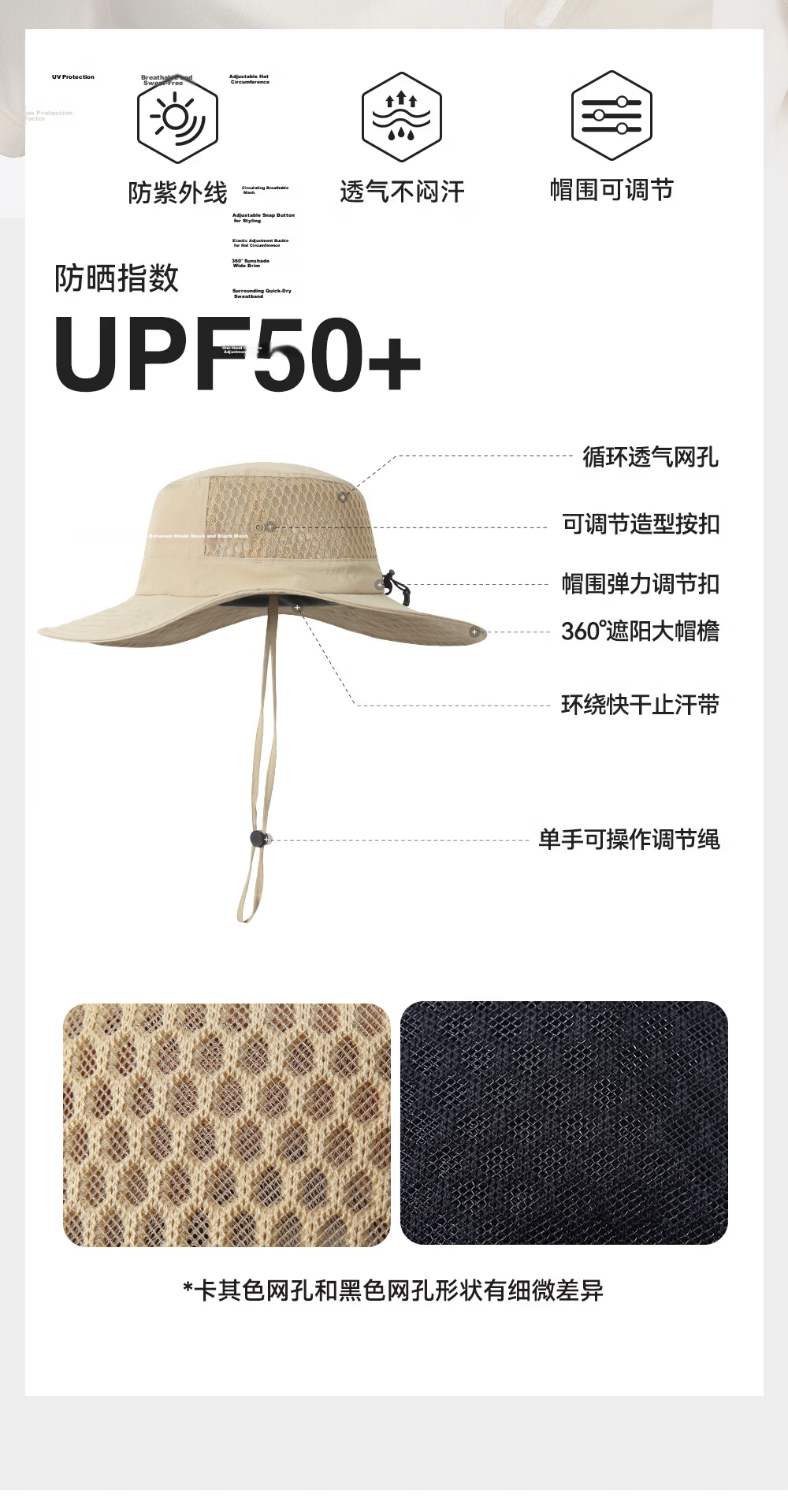 Pioneer Camp Unisex Fisherman Hat Outdoor Wide Brim Sun Hat Summer New Fishing Mesh Breathable Quick-Dry Sun Protection Cap 2