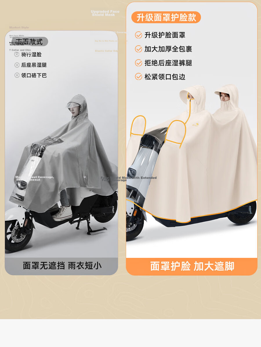 Zhengyu Electric Scooter Raincoat Double Person Special Parent-Child Extra Large Thick Long Full Body Heavy Rain Motorcycle Riding Rain Poncho 18