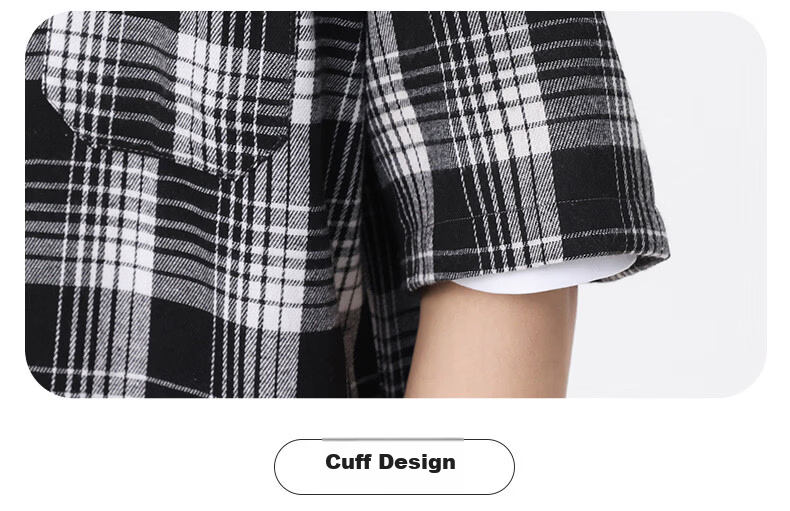 Woodpecker Casual Versatile Plaid Shirt Men 2026 Summer Trendy Ins Thin Loose Short Sleeve Top Black M 37