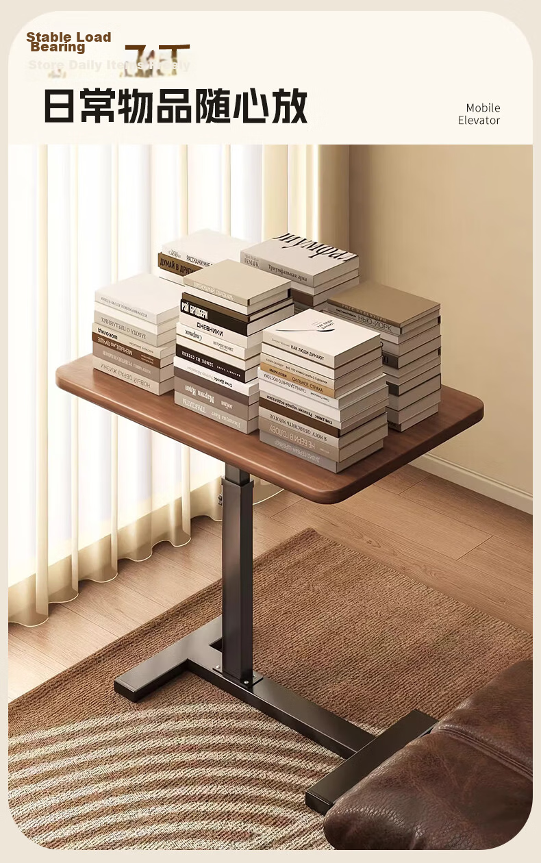 Quanpinwu Adjustable Bedside Table Computer Desk Mobile Foldable Study Writing Desk for Home Bedroom Living Room Sofa 14
