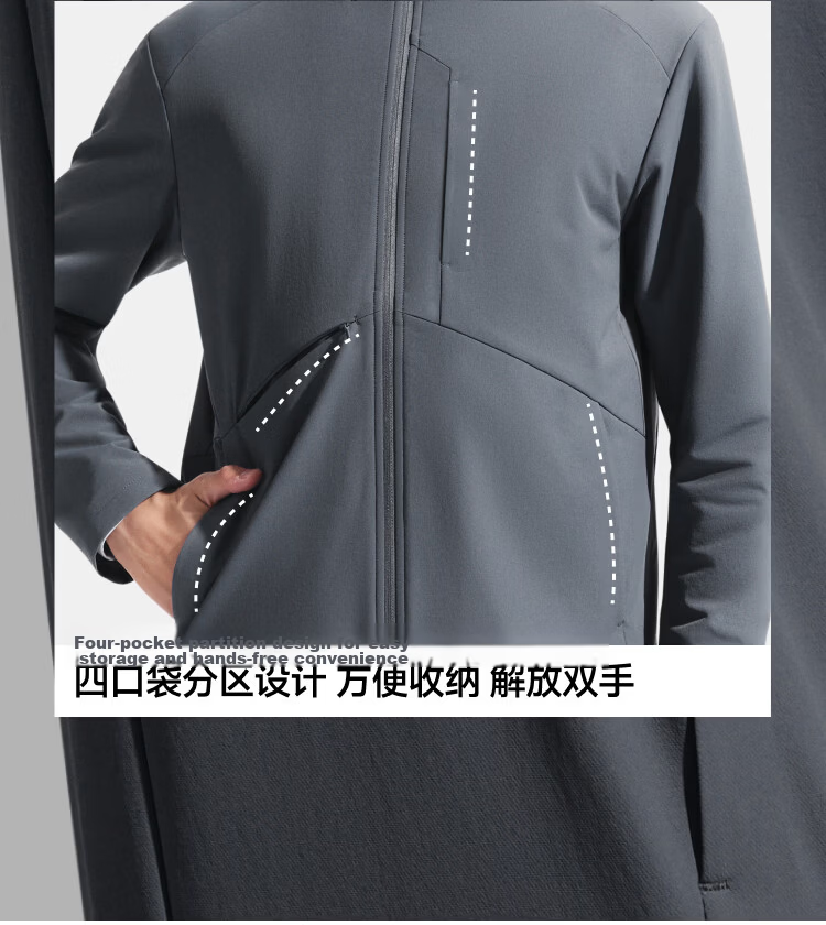Beneunder Men's Softshell Jacket Windproof Water-Repellent Outdoor High Elastic Hydrogen Shell ST006 Ink Gray S 22