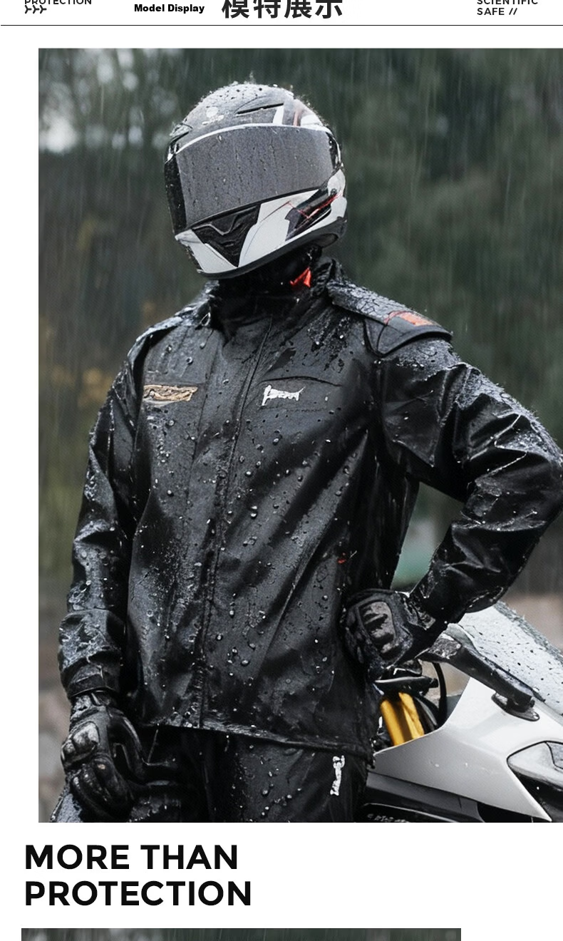 PRIDEROCK Motorcycle Electric Bike Raincoat Waterproof Breathable Outdoor Delivery Rider Two-Piece Rain Suit 14