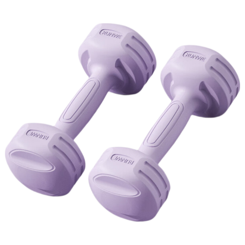 Langwei Dumbbells Women's Rubber Coated Men's Small Dumbbells Purple 3KG=1.5kg*2 [Women's Beginner/Entry Level]