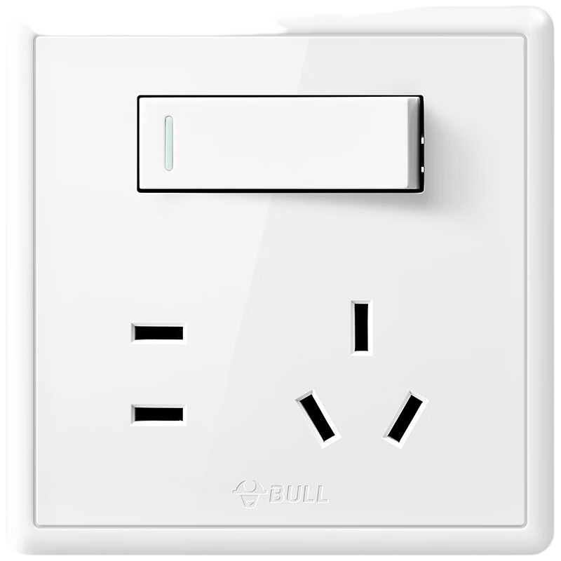 BULL Switch Socket G36 Series, Single Pole Double Throw Five-Hole with Switch Socket G36E334, White Concealed Installatio