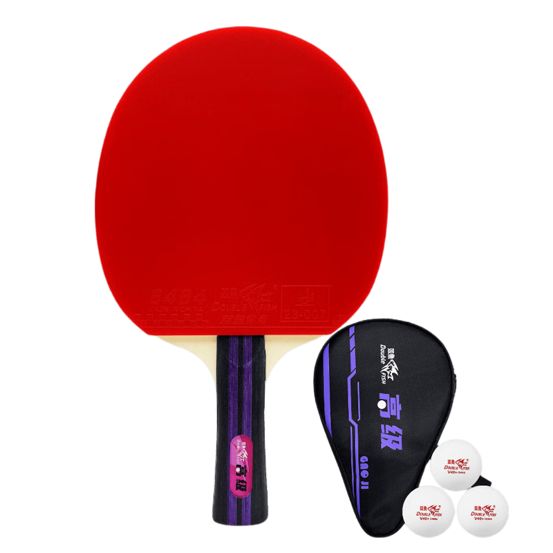 DOUBLE FISH Table Tennis Racket Star-Level Battle Paddle High-Elastic Reverse Rubber Training and Competition Racket for 6-12 Year Old Primary and Middle School Students