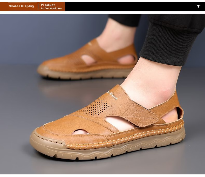 Jingzhenlianggong New Casual Sandals High-Grade Ultra-Soft Men's Breathable Sandals Wear-Resistant Non-Slip Yellow [Classic Model] Size 42 16
