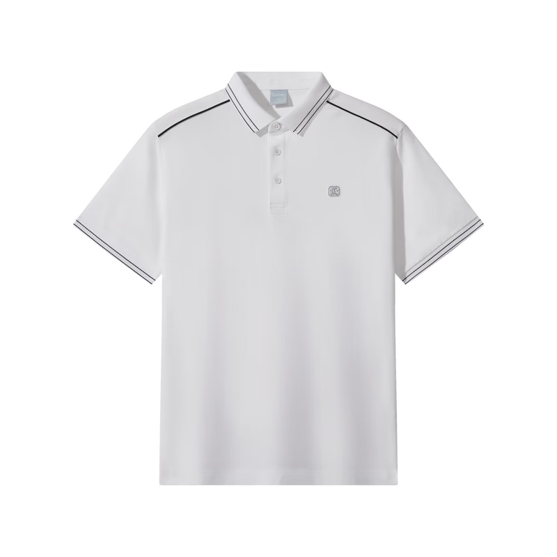 CABBEEN Ammonia Mercerized Pearl Cotton Polo Shirt Men Woven Striped Contrast Stitching Design 26 Spring Summer Breathable Short Sleeve Polo Shirt