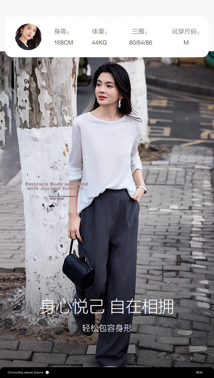 Demana Breathable Tencel Spring Elegant Round Neck Tie Back Slimming Conceal T-Shirt for Women Premium Feel 9