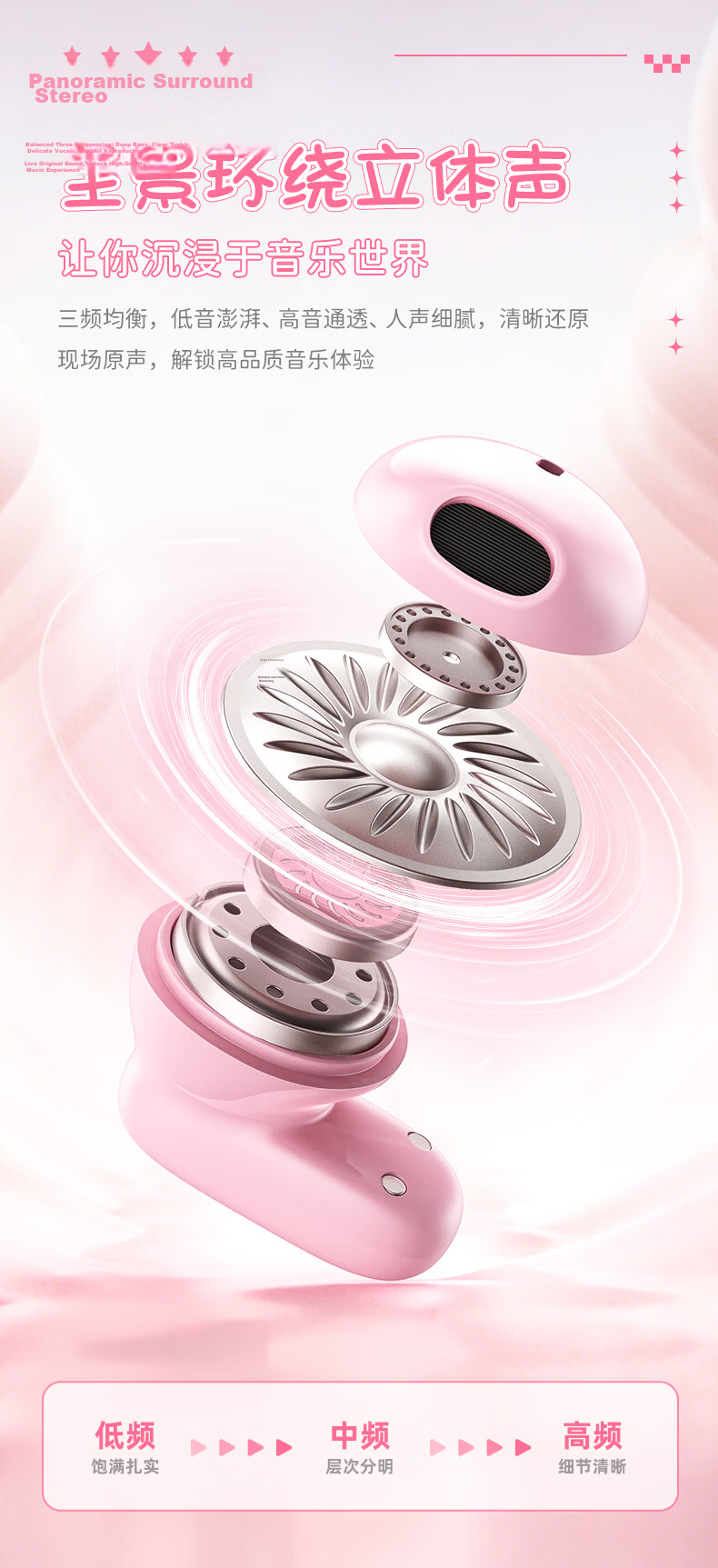 ONIKUMA Mini Girl Headphones Comfortable Long Wear Invisible Semi In-Ear Wireless Bluetooth High-Quality Sound Stylish Compatible with Apple Huawei Xiaomi Invoice Available 11