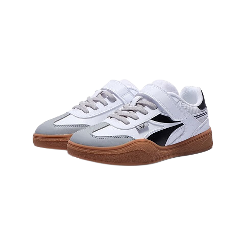 361° Children's Shoes, Kids' Sneakers, Fall 2025, Boys And Girls, Big Kids, Retro Training Shoes, Comfortable Wear-Resistant Skateboard Shoes, White, Size 38