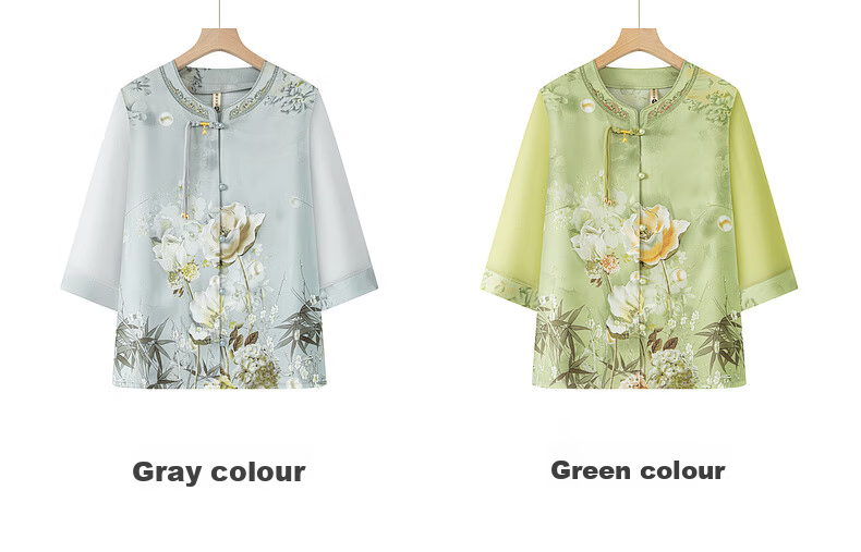 Fengxiao Mom's Summer 2026 New Shirt for 60-70 Year Old Middle-aged and Elderly Grandma New Chinese Style Top 5