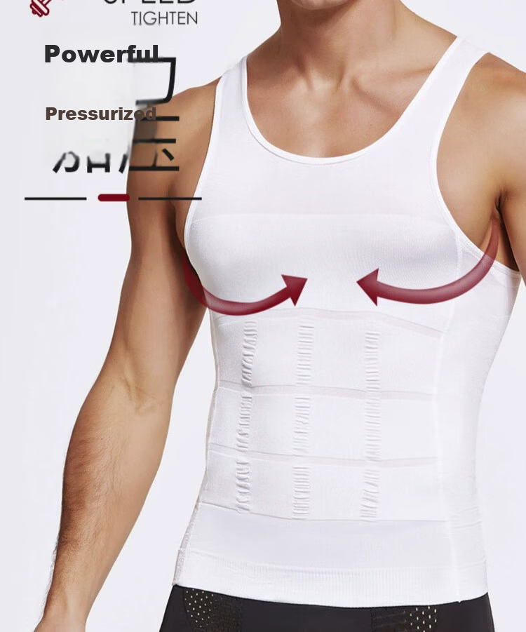 Miaohuo Men's Slimming Vest Sports Abdomen Waist Chest Shaping Elastic Slim Fit Lightweight Summer Underwear 3