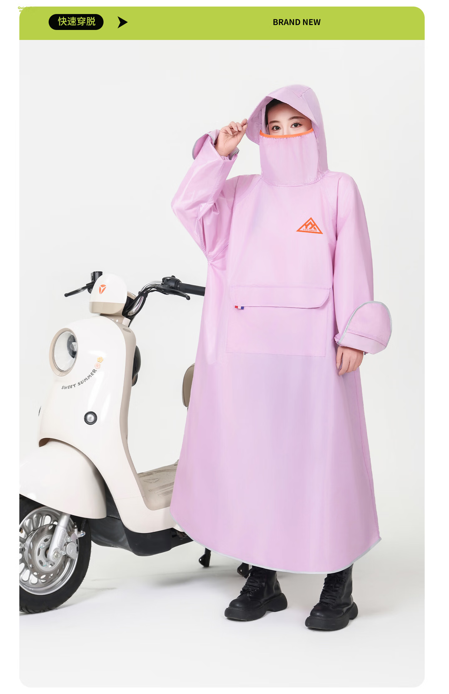 Spapani Long Full-Body Raincoat for Electric Vehicles, Adult Unisex Anti-Raincoat for Motorbike and Scooter Riders 21