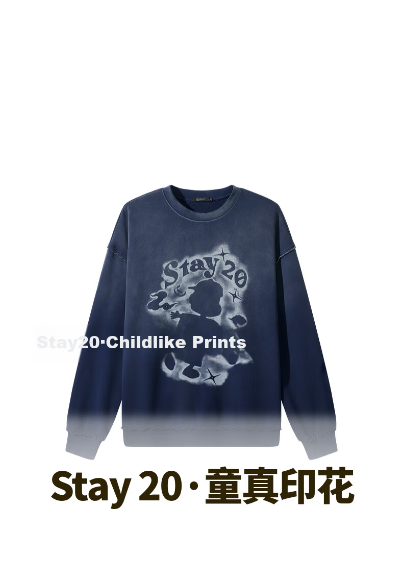 CABBEEN 365g Fish Scale Fabric Men's Sweatshirt Creative Heat Transfer Retro Print Fashion Colorblock Autumn Long Sleeve Sweatshirt 3
