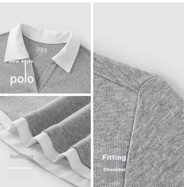 Semir Mall Same Style | Women's Summer Polo Shirt Fake Two-Piece Slim Fit 2026 Petite Pullover 101326115001 10