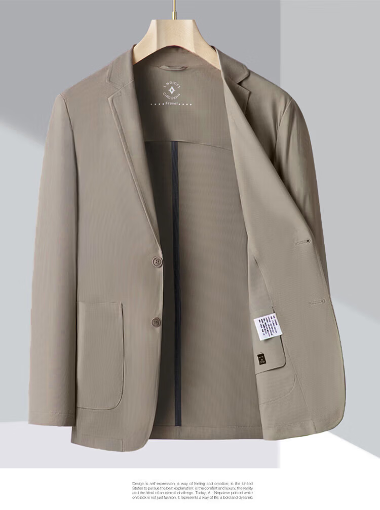 Pierre Cardin Father's Day Gift Sun Protection Suit Men's Ice Silk Seamless UV-Resistant High-End Business Blazer Gray-Green M 34