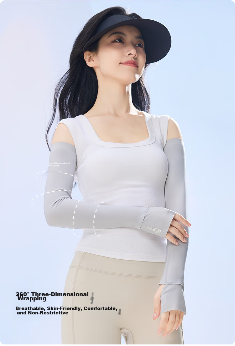 JIUMU Ice Silk Sun Protection Sleeves for Women Summer Outdoor Driving Cycling UV Protection BX117 Black 3