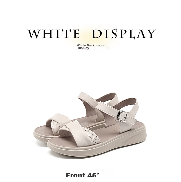 Red Dragonfly Women's Sandals New Soft Sole Mom Shoes Wear-Resistant Middle-Aged and Elderly One-Strap Beach Sandals WTK264812 Apricot Color Size 37 7